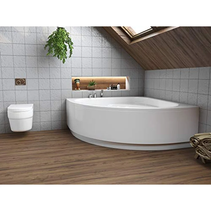 Polimat BADLAND Eckbadewanne STANDARD, 150x150 cm, Weiß Acryl, 4in1 Komplettset mit automatischer Chrom Ablaufgarnitur, inkl. Acrylschürze und Füßen, Made in EU – Bild 4