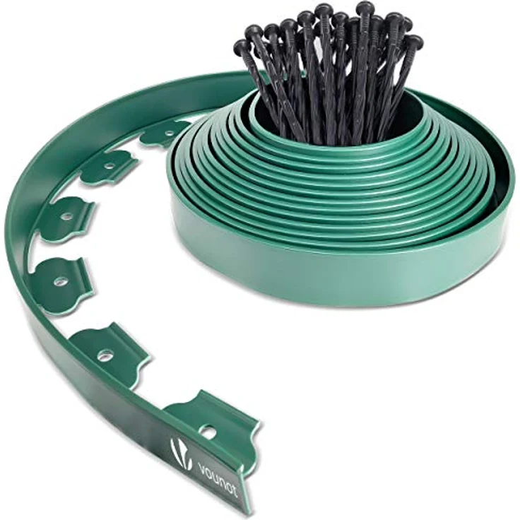 Flexible Rasenkante Kunststoff, mit 30 Erdanker, 10m x 5cm, Grün – Bild 2