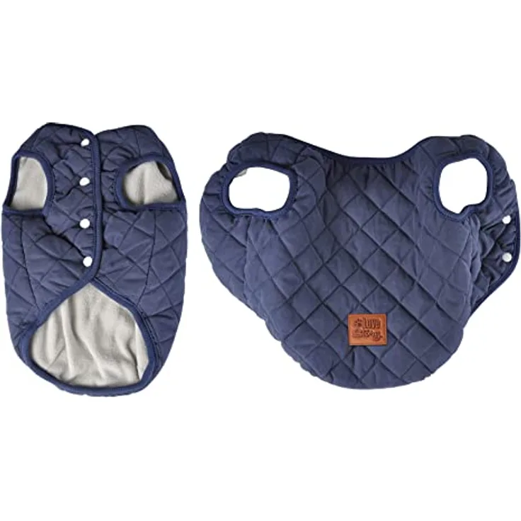 Hunde Steppjacke Fleece Winterjacke Hundemantel Hundebekleidung Jacken blau (M, Blau)