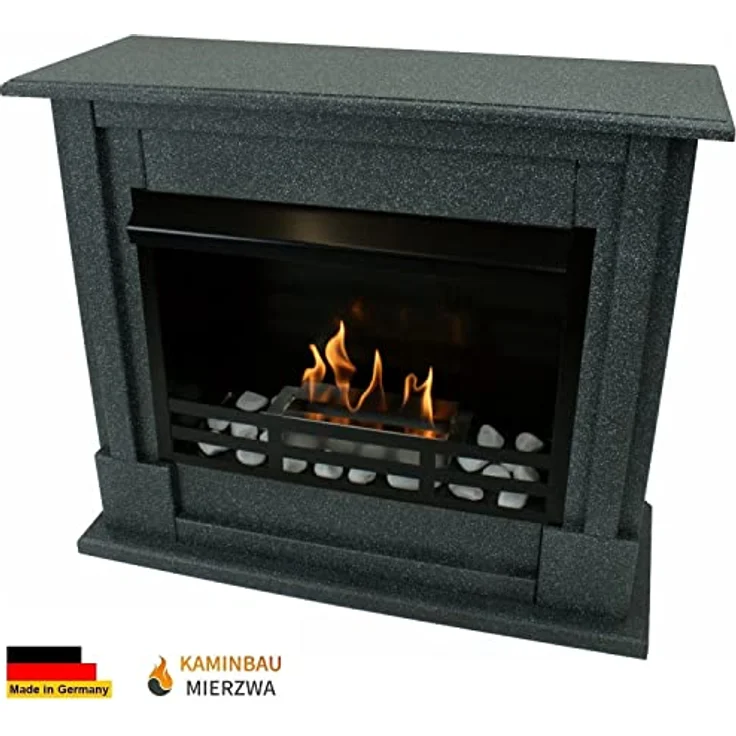 Kaminbau Mierzwa Ethanol und Gelkamin Modell Emily Deluxe inkl. Edelstahl Brenner Granit Dunkel, Made in Germany – Bild 2