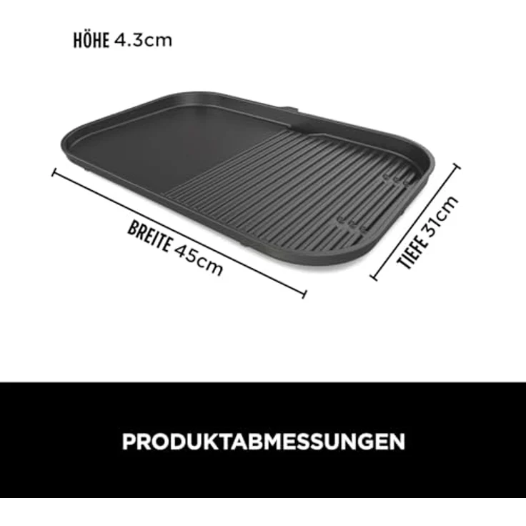 NINJA Elektrogrill Ninja Woodfire XL Grillplatte & Plancha, 2-in-1-Kombination für geschnittenes Gemüse, Schwarz – Bild 2