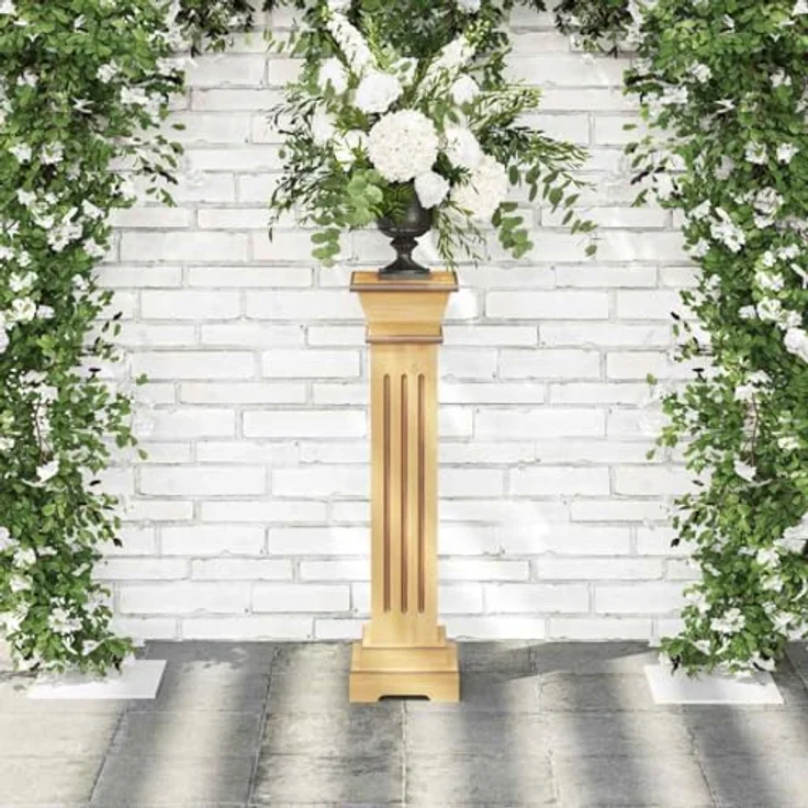 vidaXL Blumenständer Klassischer Säulen-Pflanzenständer Helles Holz 17x17x66 cm (1 St) – Bild 7