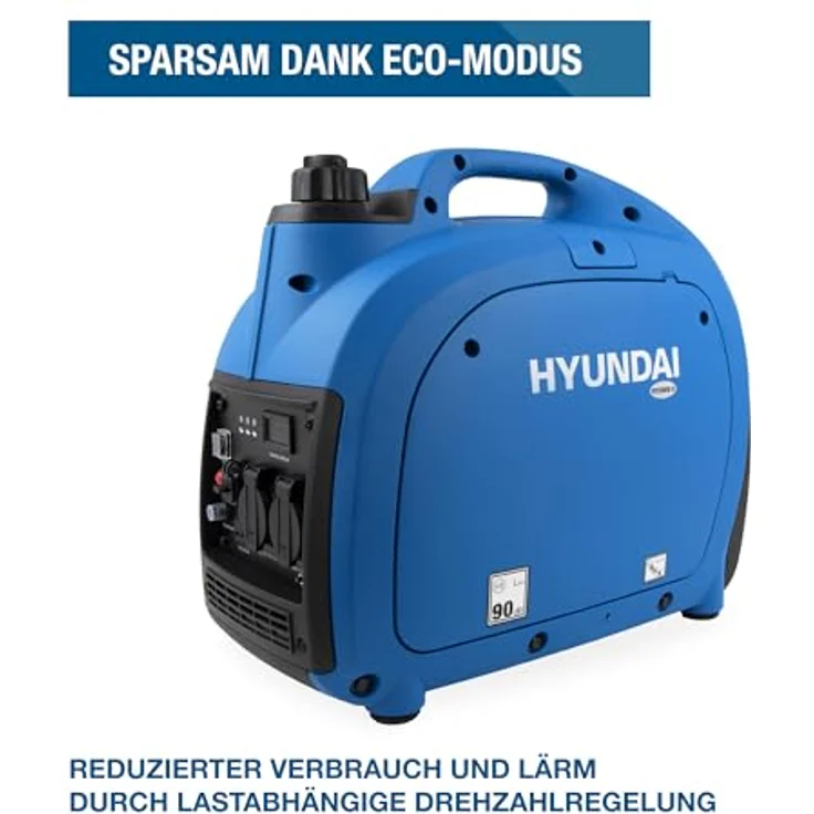 HYUNDAI Inverter-Generator HY2300Si D, tragbar mit 2.2 kW Leistung, 2 x 230V, 1 x 12V, 1 x USB, leise und mit ECO-Modus – Bild 6
