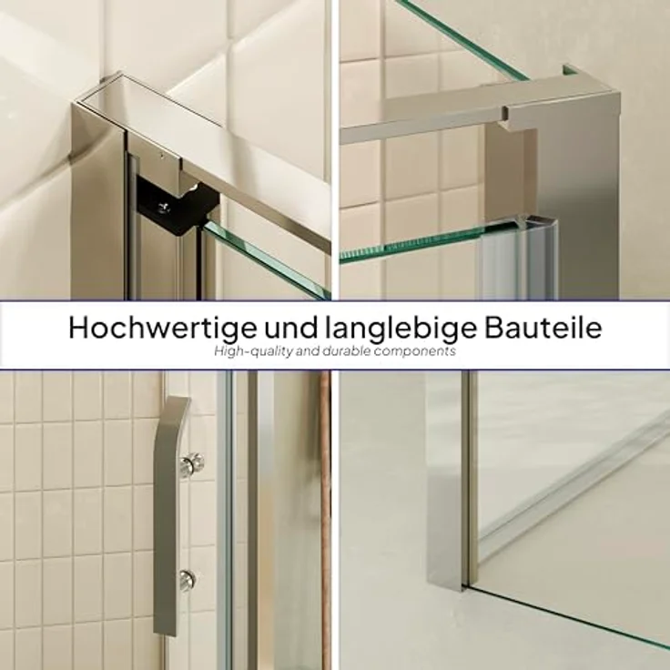 Duschkabine Duschabtrennung Eckkabine NANO-ESG Klarglas DK668 Links und Rechts montierbar 80x100 ( Tür : 100cm ) – Bild 5