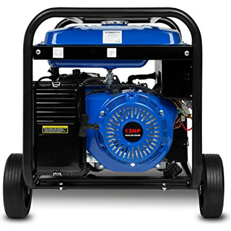 EBERTH 5500 W Stromerzeuger SM1-ER5500-3F, 13 PS 4-Takt Benzinmotor mit E-Start und 3-Phasen Anschluss – Bild 4