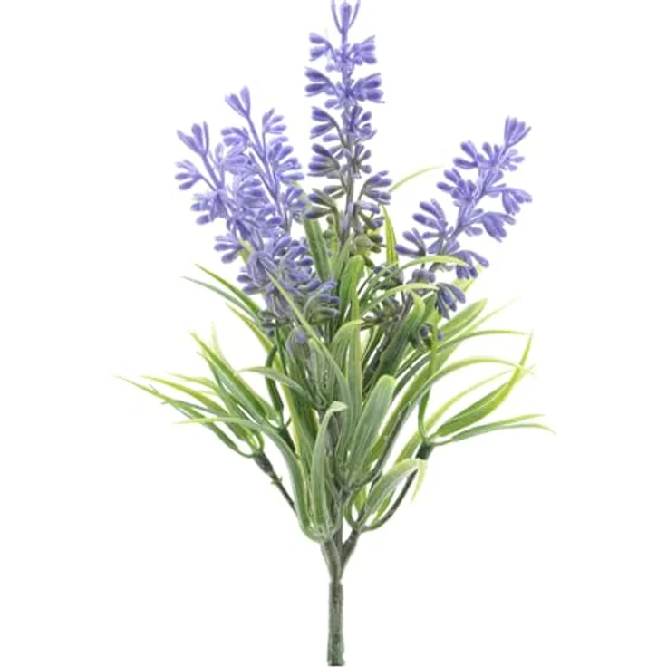 Decoris season decorations Kunstblume Lavendelzweig 26cm, lila-grün, dekorativer Deko-Zweig aus Kunststoff mit 4 Blüten – Bild 1