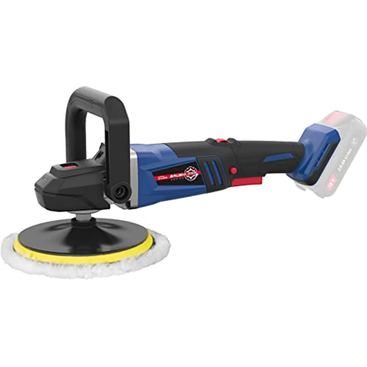 Güde Akku Poliermaschine PM 18-0 BL, Brushless Motor, stufenlos einstellbare Geschwindigkeit, inklusive 3 Polierhauben, Blau/Schwarz, ohne Akku und Ladegerät – Bild 1