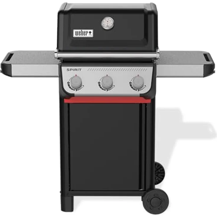 Weber Gasgrill Spirit E-310, 3 Brenner Gasgrill mit 7 kW, Grillfläche 52 x 44 cm, Edelstahl-Aromaschienen, porzellanemaillierte Gusseisenroste