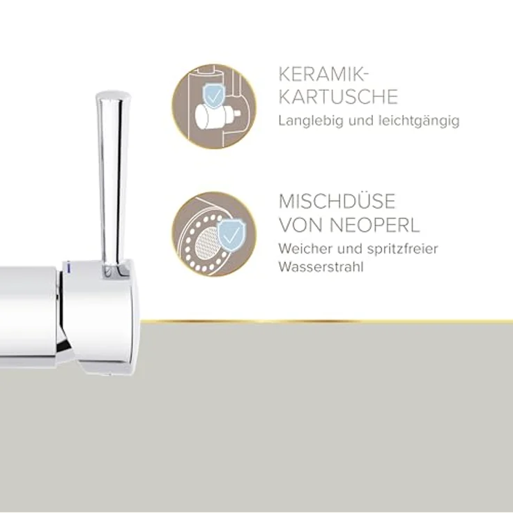 Lenz Küchenarmatur NOVA, Nickelfrei mit flexibler Pendelbrause und 2 Strahlarten, Chrom – Bild 7