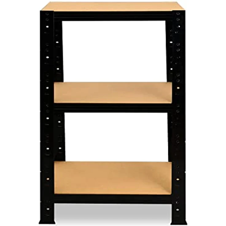 shelfplaza® 90x50x50cm BLACK Schwerlastregal - 3 Böden à 175kg Tragkraft, Metallregal schwarz - flexibel, stabil & einfach aufzubauen – Bild 5