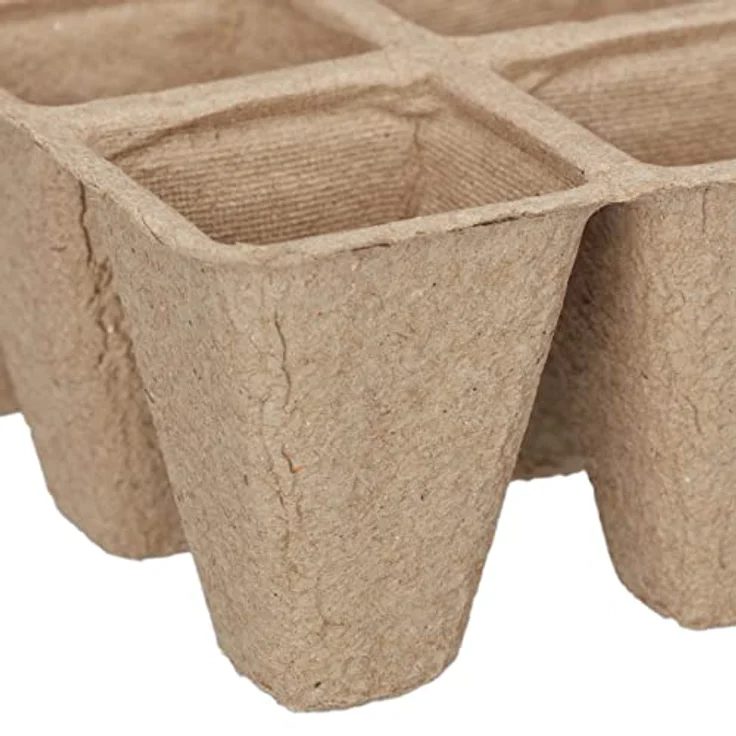 relaxdays Anzuchttopf Set, Eckige Anzuchttöpfe aus Zellulose, Beige, 17 Stück für umweltbewusstes Anpflanzen – Bild 7