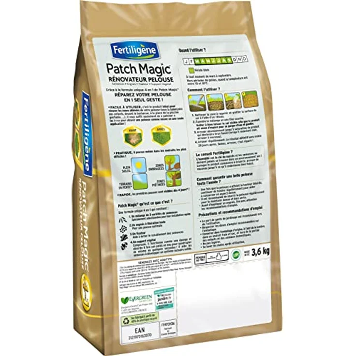 Fertiligene Patch Magic Rasen Renovierer 4 in 1 Beutel 3,6 kg – Bild 2