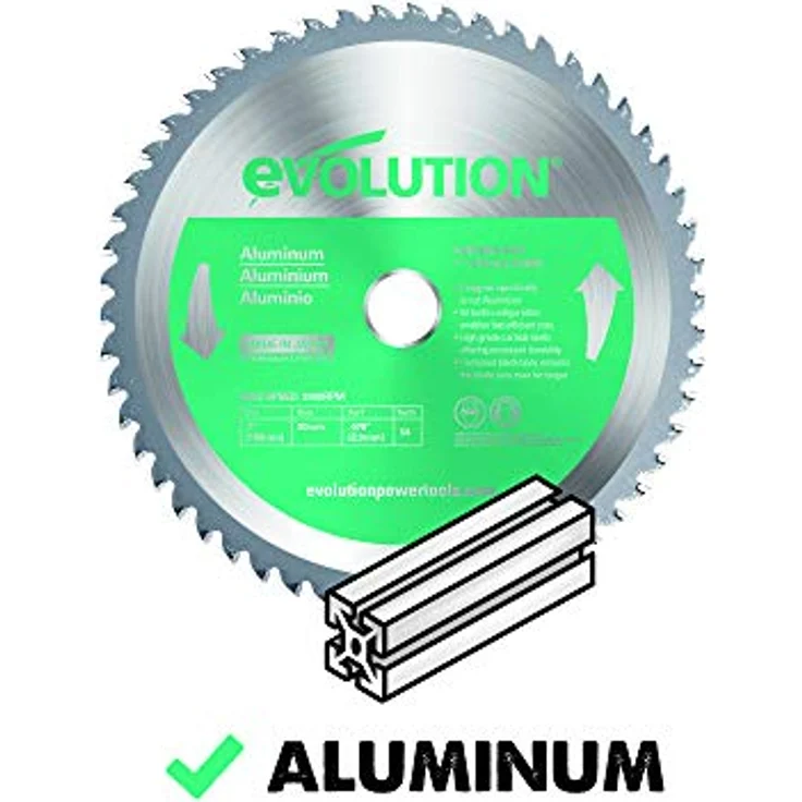 Evolution Power Tools Edelstahl Sägeblatt, 180BLADEAL, 54Z, 7 Inch – Bild 2