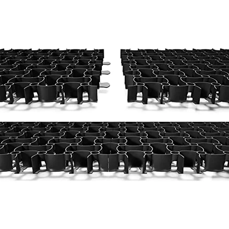 BigDean 10x Rasengitter Paddockplatte SCHWARZ 50x50 cm Reitplatzmatten Rasenmatten Rasenwaben Kiesgitter Parkplatzrasen 2,5 m² – Bild 3