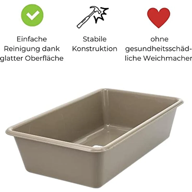 GarPet Katzenklo in 5 Größen Katzentoilette ohne Deckel Katzen WC Schalentoilette Klo grau eckig XL XXL hygenisch - Preisvergleich – Bild 4