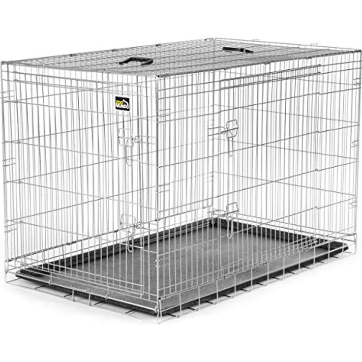 zoomundo Hundebox XXL - Größe 121 x 74 x 80.5cm - auch für Katze - Faltbare große Hunde Box - Transportbox für Hund & Katzen - Hundetransportbox groß faltbar, Hundekäfig für Zuhause Transport & Auto – Bild 1