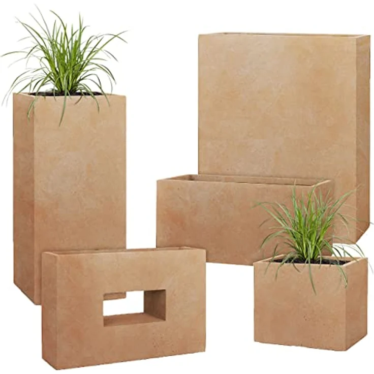 Pflanzwerk® Hochbeet Pflanzkübel VISTA Premium, Fiberglas Blumenkübel mit Lotus-Effekt, frostbeständig, handgefertigt, rechteckig, 20-25 Liter – Bild 6