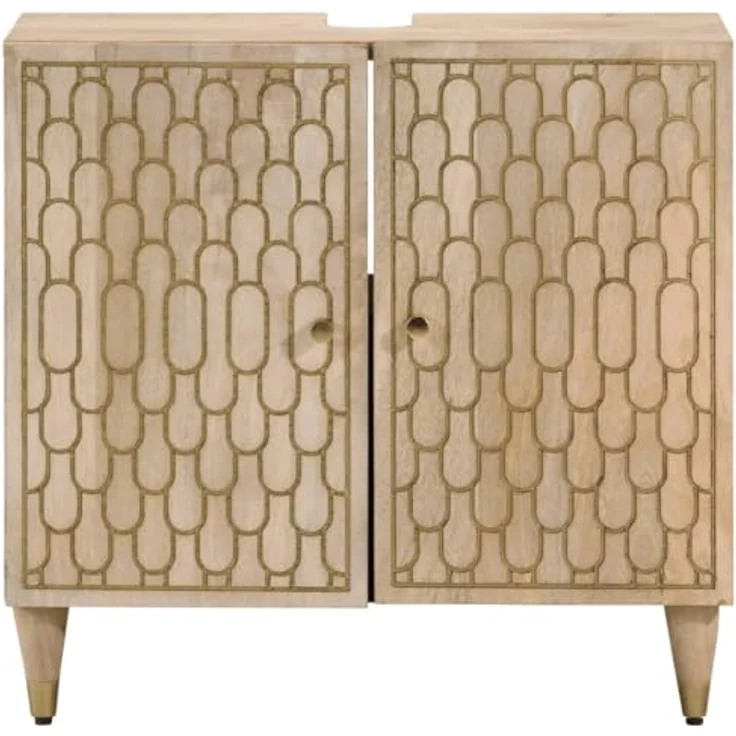 vidaXL Waschbeckenunterschrank 62x33x58 cm Massivholz Mango – Bild 4