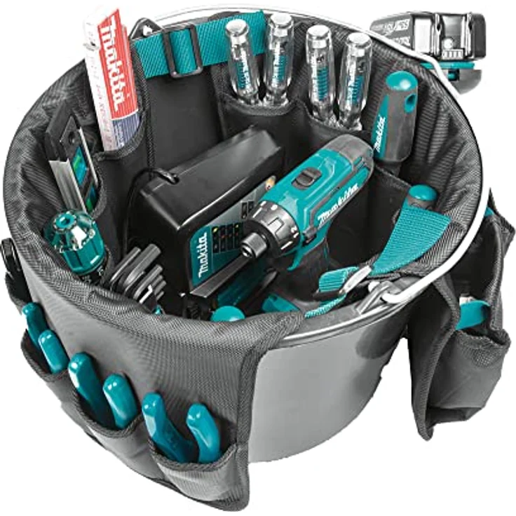 Makita E-15497 Eimertasche, strapazierfähiges Polyester, viele Innen- und Außenfächer, 470 x 320 mm (LxH) – Bild 3