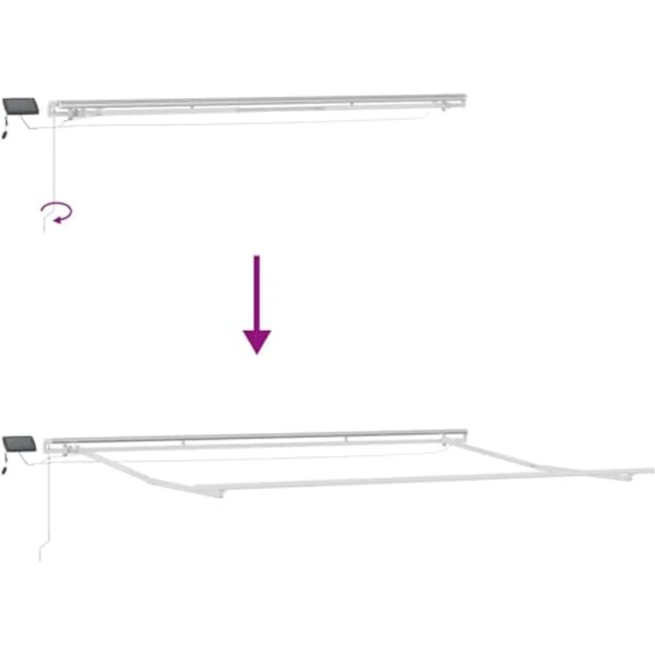 vidaXL Markise Markise Manuell mit LED Braun 450x300 cm Aluminium, wasser- und schmutzabweisend, mit LED-Leuchten und Pulverbeschichtung – Bild 4