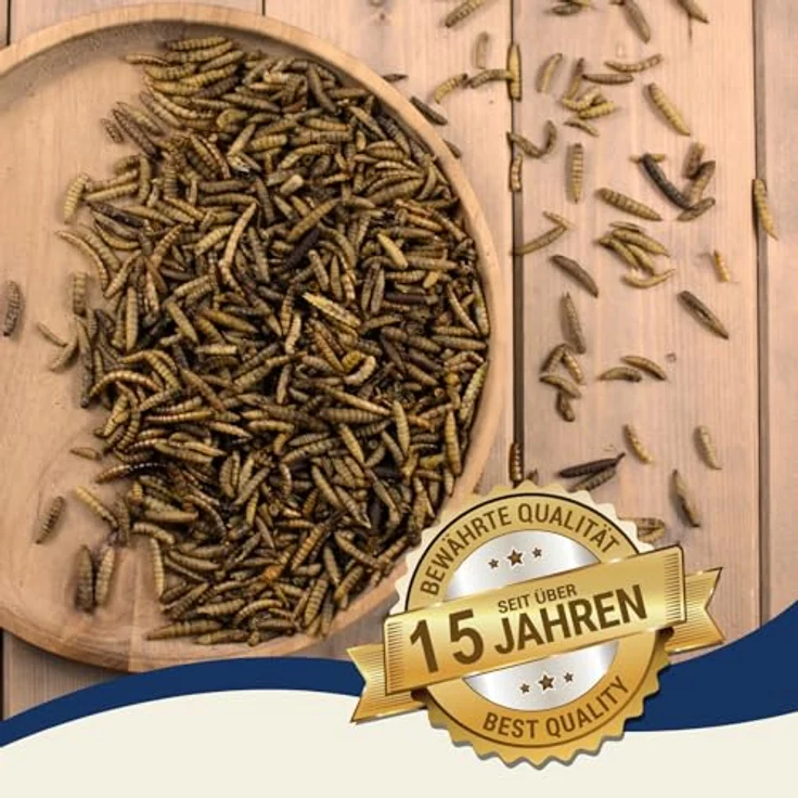 Lyra Pet® 5 kg Mehlwürmer Soldatenfliegenlarven Mix, getrocknet, reich an Proteinen & Ballaststoffen, ideales Kalzium-Phosphor-Verhältnis, natürliches Futter für Vögel, Nager, Fische & Reptilien – Bild 4