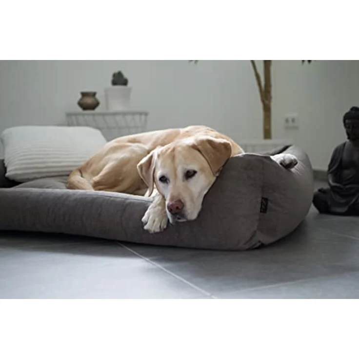 Lebon Hundebett Gordon Beige/Braun Kuschelweich mit Dicker Liegefläche Waschbar (L) – Bild 5