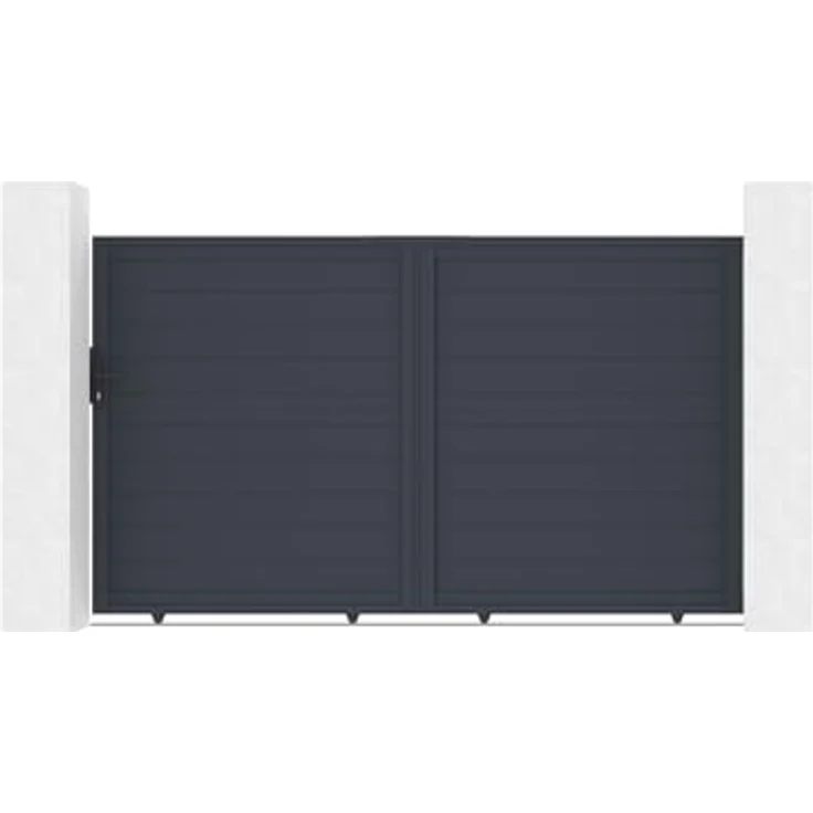 Casanoov Schiebetor EIGER 3m H.180cm + Gartentür EIGER 1m H.180cm, Aluminium grau – Bild 5