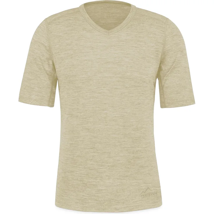 Normani Merino T-Shirt „Delamere“ - Herren, V-Ausschnitt, weiss, (XL), Thermoregulierung, geruchsneutral, für Outdoor-Aktivitäten