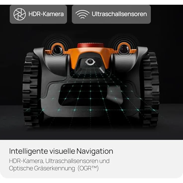 Lawnmaster OcuMow AMB16-300, Rasenmähroboter ohne Begrenzungskabel für Flächen bis 300 m², intelligente Hindernisvermeidung – Bild 4