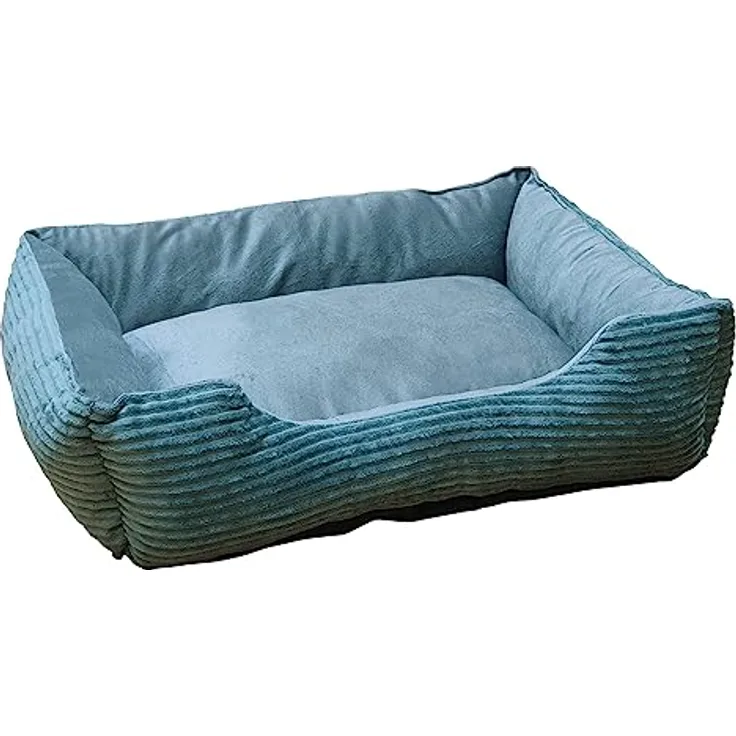 Nobby 61948 Komfortbett eckig Classic Hina dunkelgrau L x B x H: 80 x 70 x 22 cm, Tier-Schlafplatz mit Cord- und Samtoptik, waschbar bis 30°C