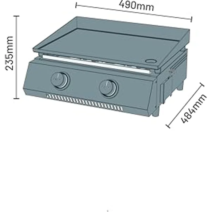 Cozze Plancha-Grill G 400, 48 x 35 cm Grillfläche, 2 Edelstahlbrenner mit 4,4 kW Leistung, Schwarz – Bild 5