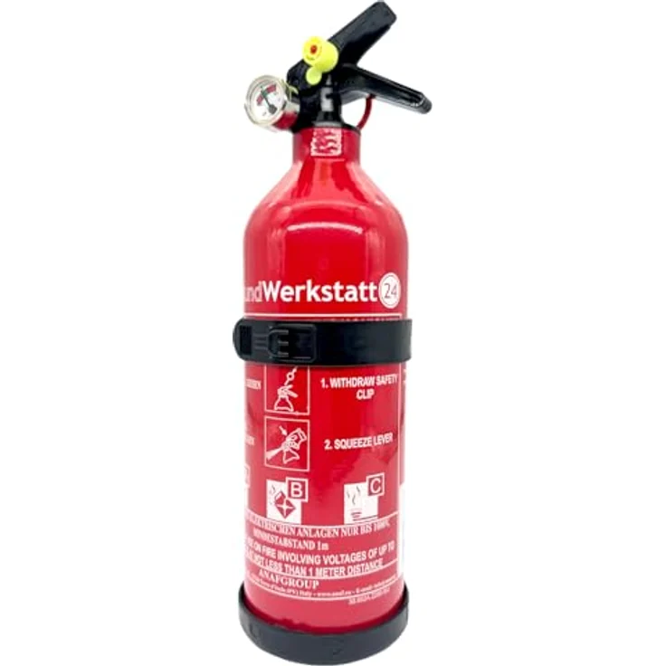 Exdinger - 1 kg Aluminium Autofeuerlöscher 'Pia' ABC mit Manometer + Halterung – Bild 2