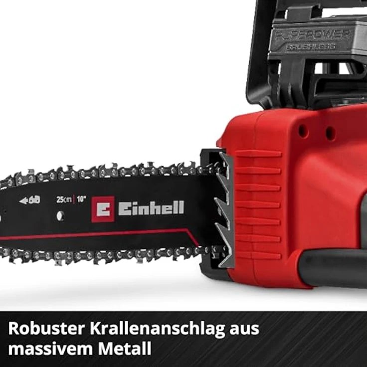 Einhell GE-LC 18/25 Li BL Solo, Akku Kettensäge mit 25 cm Schwertlänge und bürstenlosem Motor – Bild 9