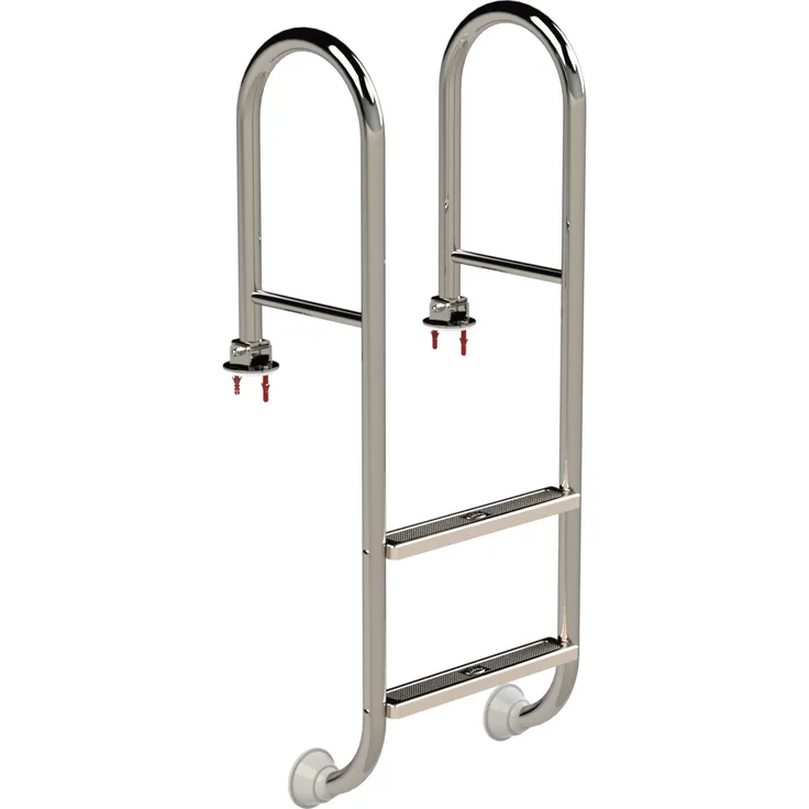 Eichenwald Poolleiter Modell 02 Tina, klappbar, Edelstahl V4A, für Beckentiefe 780mm, 2 Stufen, gleitsichere Stufen