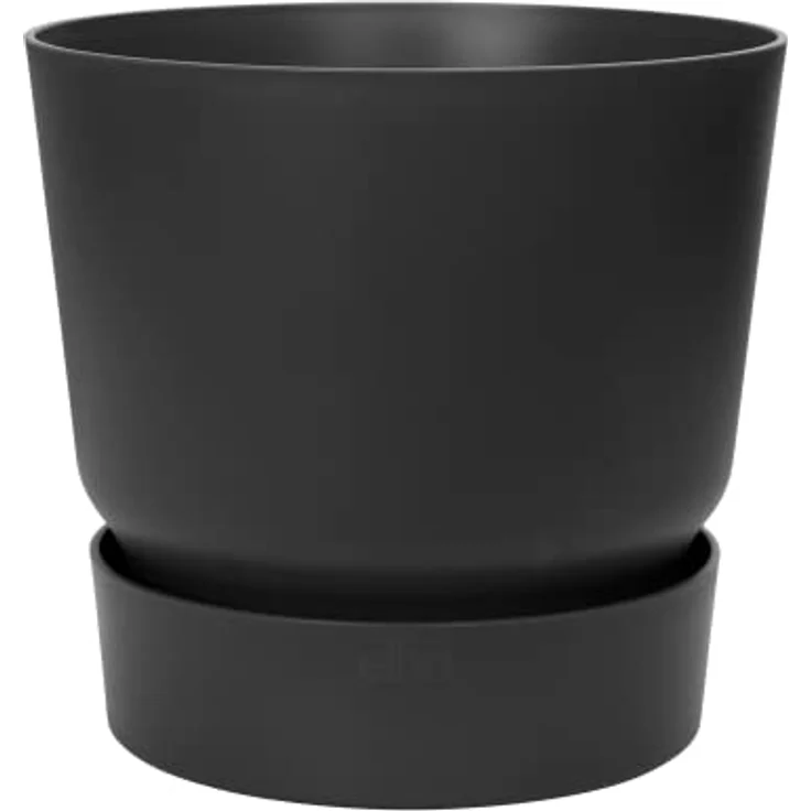elho Greenville Rund 30 Blumentopf für Außen - Selbstbewässerungstopf Groß - 100% recyceltem Plastik - Ø 29.5 x H 27.8 cm - Schwarz/Living Schwarz – Bild 2