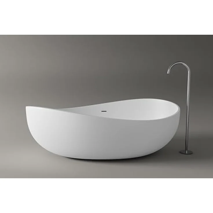 BERNSTEIN Freistehende Badewanne Wave in Weiß glänzend, Acryl-Wanne 180 x 110 x 62 cm - Doppelwandige Konstruktion, großzügiger Innenraum – Bild 4