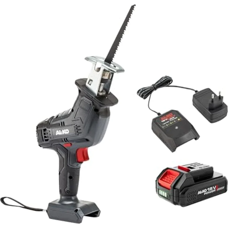 AL-KO Akku-Handsäge PSD 1815, 15 cm Schienenlänge, 3.400 Hub/min, werkzeugloser Sägeblattwechsel, inkl. 2,0 Ah Li-Ion 18 V/36 V Akku und Ladegerät – Bild 1