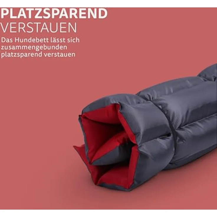 Bestlivings Hundematte 85x70cm (Rot) - Outdoor - wasserabweisend & atmungsaktiv - Hundebett gepolstert - waschbares Hundekissen für draußen – Bild 3