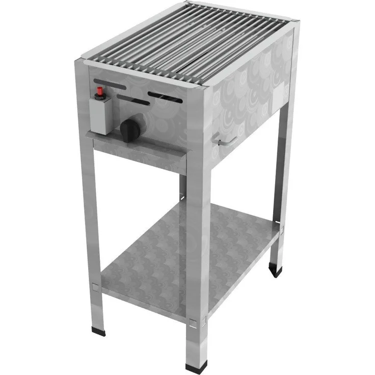 ChattenGlut Gastrobräter 4,5kW mit Einzelne Edelstahlstäbe als Rost, BxTxH: 340x530x800 cm, Gasgrill in Edelstahl