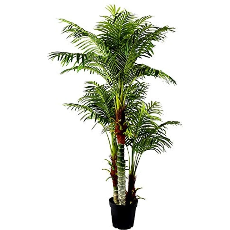 Große Künstliche Palme Deluxe 180cm mit 3 Stämmen und 30 Palmenwedel Kunstpflanze Kunstpalme Zimmerpflanze – Bild 3