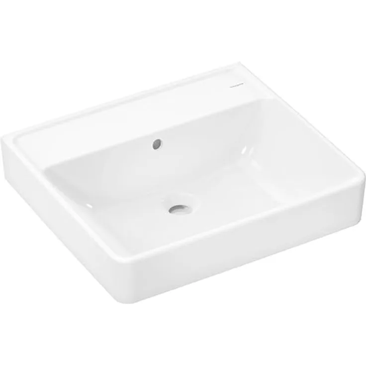 hansgrohe Xanuia Q Waschtisch, Waschbecken ohne Hahnloch, mit Überlauf, 550x480mm, glänzend weiss