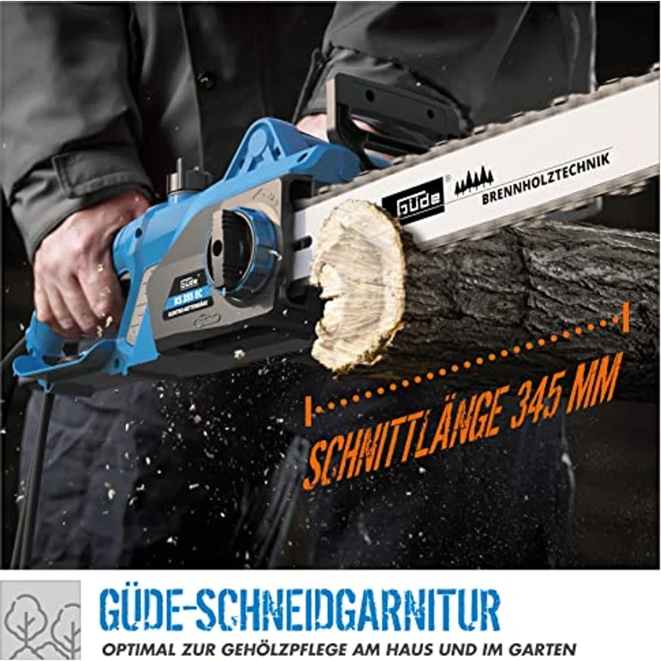 GUEDEAKTIVBANK Elektrokettensäge KS 355 EC, leichte Kettensäge mit hochwertiger Schneidgarnitur und Kettenschnellspannsystem – Bild 2