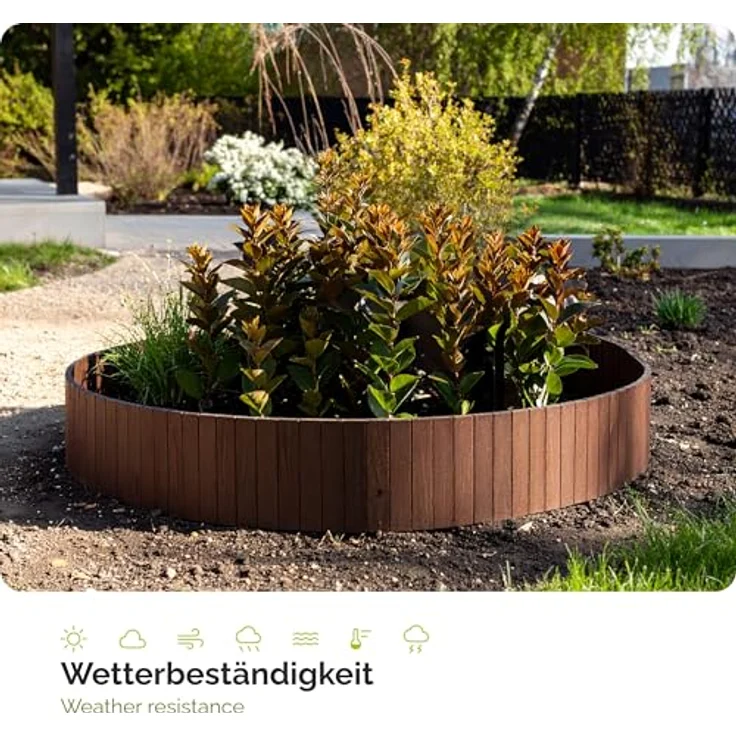 Garronda Beeteinfassung Holz Rollzaun GD-0149, imprägniert, flexibel und wetterbeständig, 10 cm x 200 cm, Weiß – Bild 5
