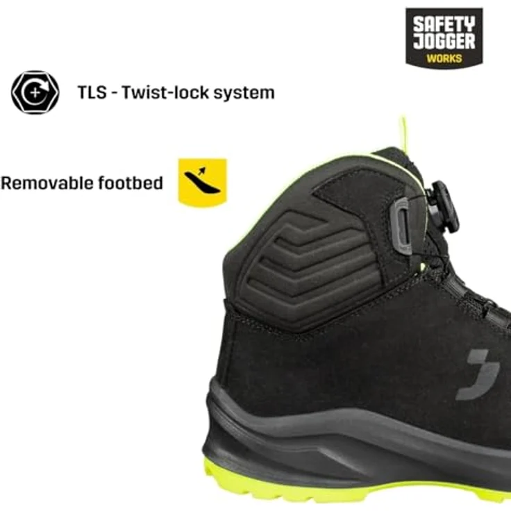 Safety Jogger MODULO S3S MID TLS, veganer Sicherheitsschuh mit ESD-Zertifizierung, rutschfest, durchtrittsicher, Nano Carbon Zehenschutz, TLS-Verschluss – Bild 6