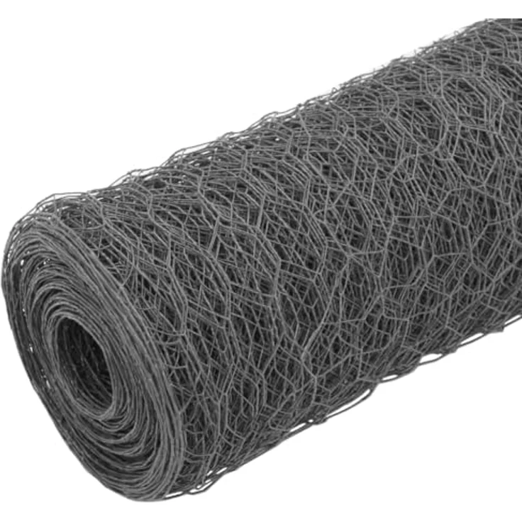 vidaXL Drahtzaun Stahl mit PVC-Beschichtung, 25x1,5 m, grau, wasserdicht und witterungsbeständig – Bild 2