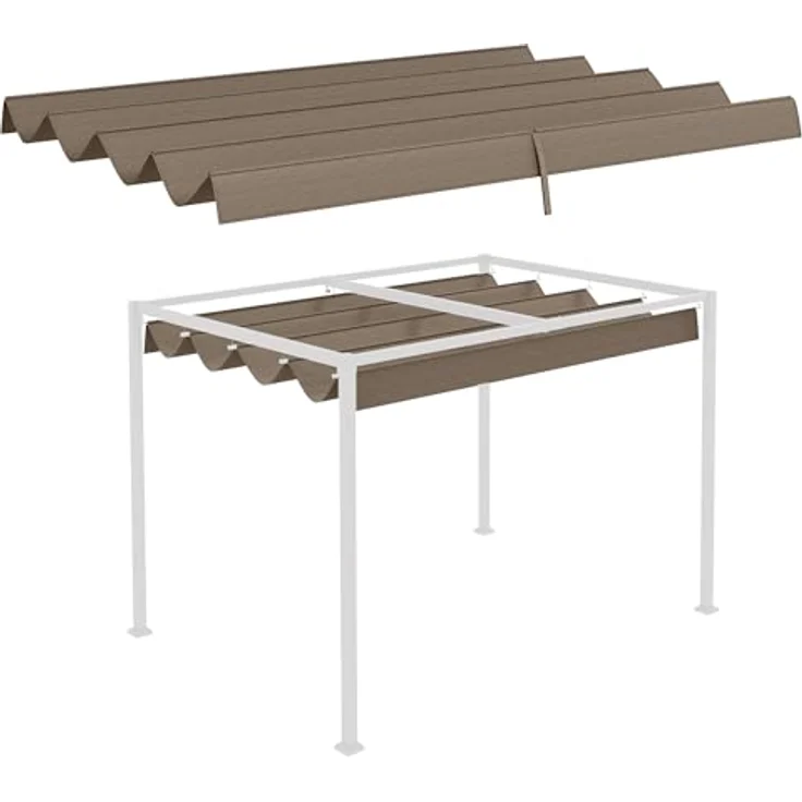 Outsunny Pavillon-Ersatzdach für 2,85 x 2 m Pergola, wasserabweisend, UV-Schutz 30+, Farbe Kaffee, mit Regenabflusslöchern, 286 x 245 cm – Bild 1