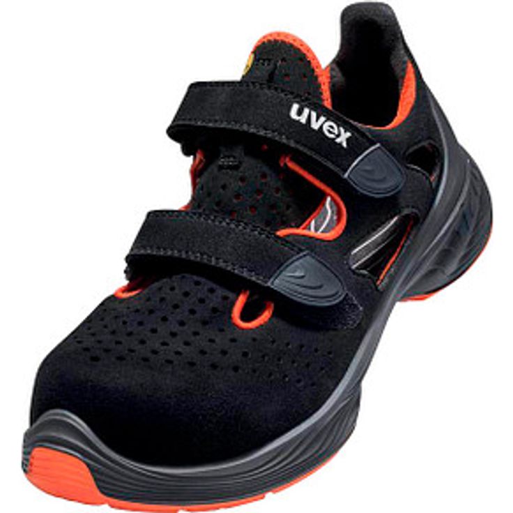 Uvex unisex S1 Sicherheitssandalen 68488, atmungsaktive und rutschhemmende Arbeitsschuhe, schwarz, Größe 35