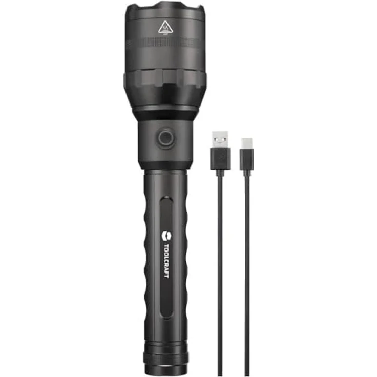 Toolcraft LED Taschenlampe mit USB-Schnittstelle akkubetrieben 8000lm 730g (27.65 cm, 8000 lm) – Bild 3