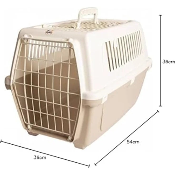 DUVO+ Roadster Transportbox für Katzen, mocaccino, Maße 54 x 36 x 36 cm, max. Belastbarkeit 8 kg, aus PVC, leicht zu reinigen – Bild 2