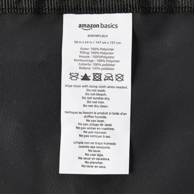 Amazon Basics Gesteppte, wasserfeste Hängematte, Lieferwagen Autorücksitzbezug im Hängematten-Stil für Hund, Standardgröße, Schwarz, 147.3 x 137.2 cm – Bild 3